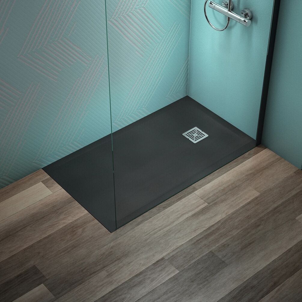 Lifestyle image of Ideal Standard Ultraflat S+ Jet Black 1200 x 700mm Stone Resin Shower Tray